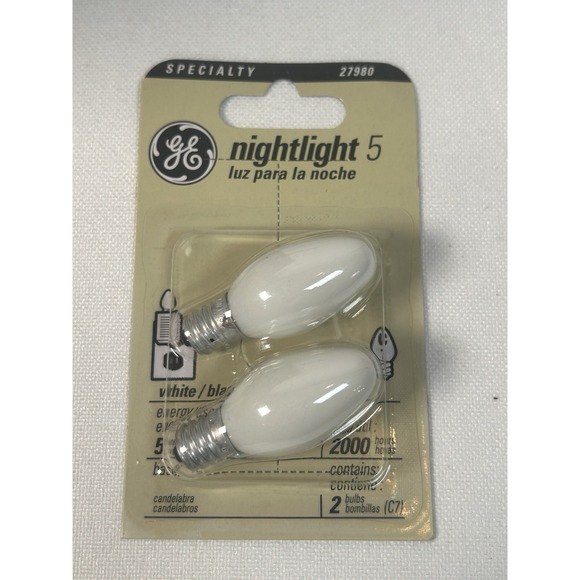 GE Lighting 27980 5W White Night Light Bulbs, 10 Packs - Picture 2 of 3